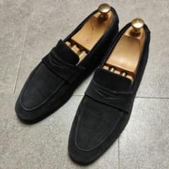 DOUCAL'S】デュカルス スウェードペニーローファー ネイビー