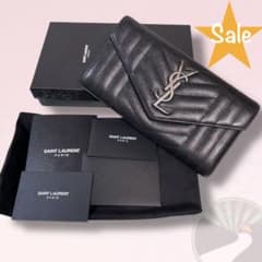 SAINT LAURENT YSL 二つ折り 長財布 ブラック 437469 - メルカリ