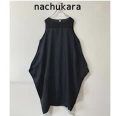 ナチュカラ シックな黒が素敵 リネン ノースリーブワンピース - メルカリ