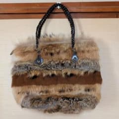 メルローズ MELROSE リアルファートートバッグ ラビット ラクーン 毛皮 