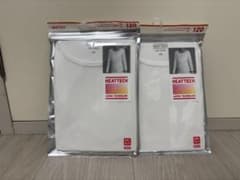 【2枚】ユニクロ KIDS ヒートテック Uネック長袖 120cmのサムネイル