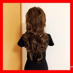 セレブ巻きワンカールロング　ハーフウィッグ　ロングカール　盛り髪のサムネイル