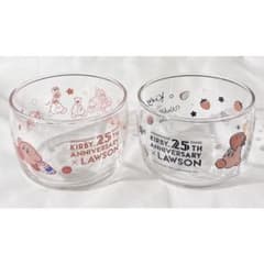 커비 25주년 로손 콜라보 글라스 그릇 2개 세트