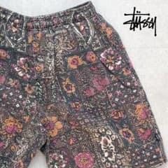 90s オールドステューシー M ショートパンツ 総柄 白タグ コットンショーツ 90s オールドステューシー M ショートパンツ 総柄 白タグ コットン