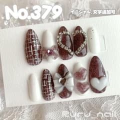 現品】ネイルチップ♡パープル 紫 量産型地雷韓国ワンホンイニシャル