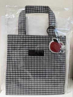 【正方形】新品未使用 ファミリア トートバッグ 白黒 ギンガムチェック 小のサムネイル