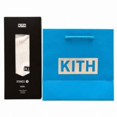 【普通に買うより安い】KITH　ロゴ　クルーソックス　靴下ホワイト白のサムネイル