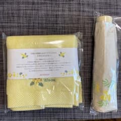 アテニア　ノベルティ　折り畳み傘（晴雨兼用）ハンドタオル（２枚セット）のサムネイル
