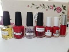 値下げ　OPI シャレドワ ネイルパーラー  赤　ベース　トップ　ネイル検定３級のサムネイル