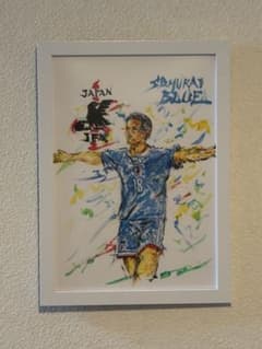 SAMURAI BLUE サッカー日本代表 水彩画風アート 額装のサムネイル