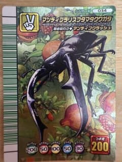 ムシキング マンディブラリスフタマタクワガタ 5周年 緑バーコードのサムネイル