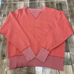 Barns バーンズ Vガゼット ヴィンテージ スウェット ツートンオレンジ 