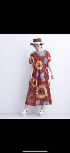 みずかりん様専用 merlot  ちぎりひまわり柄ワンピースのサムネイル