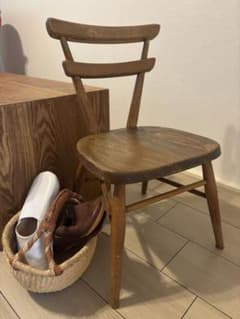 イギリス　アンティーク　ERCOL アーコール　キッズチェア　黄丸　子供　椅子 イギリス アンティーク ERCOL アーコール キッズチェア 黄丸 子供 椅子