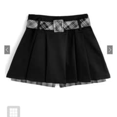 GRLベルト付きチェック柄レイヤード風スカートパンツ［gn536］のサムネイル