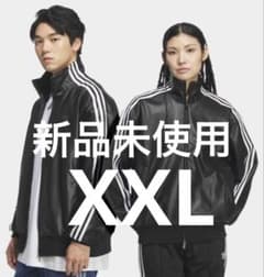 ☆adidas☆ フェイクレザー トラックジャケット ブラック 2XL - メルカリ