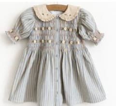 今期完売】bonjour diary 6y ワンピ Blue stripe - メルカリ