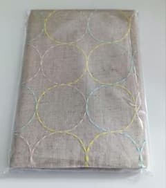 刺し子布　円形刺繍デザイン　完成品のサムネイル