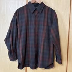 Uniqlo U ユニクロユー フランネルチェックシャツ ブラウン Sのサムネイル