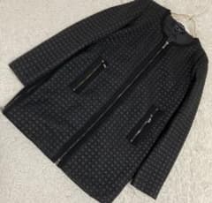ARMANI JEANS キルティングコート ブラック 42 ノーカラー 総柄のサムネイル