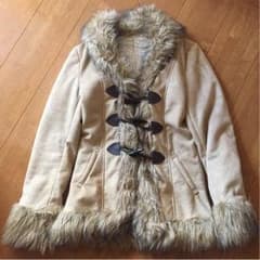 【りこち様】ファーコート ベージュ ロングコートのサムネイル