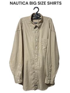 【希少XXL】ヴィンテージ NAUTICA ノーティカ 長袖BDシャツ ベージュのサムネイル