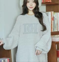 ダーリッチ ロゴツイードニットプルオーバー SAX - メルカリ