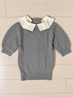 snidel 襟付き ケーブルニット 半袖 グレーのサムネイル