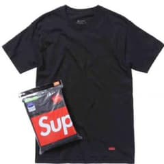 supreme×Hanes 無地t ブラックのサムネイル