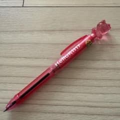 ハローキティ 製薬会社ノベルティ 2色ボールペン 赤／黒 クリアピンク