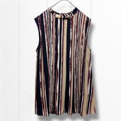 【ブージュルード】ノースリーブ チュニック 38 M ストライプ トップス