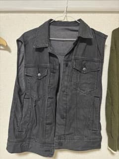 ダークグレー ノースリーブデニムジャケットのサムネイル