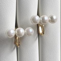 あこや真珠 3連イヤリング Akoya Pearl M938 - メルカリ