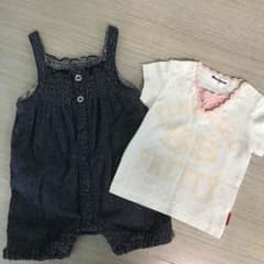 ぴょんまま様専用‼️70㎝セット♡デニムロンパース・ムージョンTシャツのサムネイル
