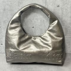美品✨マーティンキム ロゴ ミニトートバッグ メタリックシルバー 日本 
