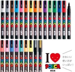 三菱鉛筆 ポスカ 細字丸芯 PC-3M 全24色セット - メルカリ