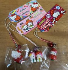 福岡限定 あまおう苺 ご当地キティ 根付け 3点セット - メルカリ