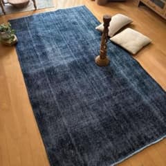 114×214 ブルーデニムカラー オーバーダイ トルコヴィンテージラグ