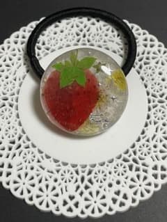 ハンドメイド レジン ヘアゴム リアル苺 No.30 - メルカリ