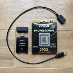 Lexar 64GB XQDメモリーカード ＋ソニー カードリーダー - メルカリ