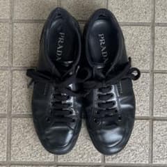 PRADA プラダ レザースニーカー ブラック 本革 メンズ 7 1/2のサムネイル