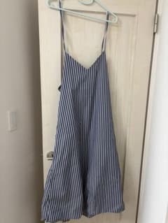 大きいサイズ　ストライプ柄 キャミワンピース ロング丈3L