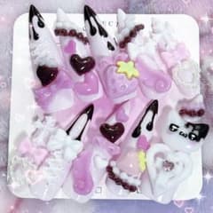 平成女児 量産型 萌え ピンク ネイルチップのサムネイル