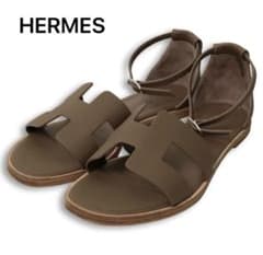 HERMES エルメス サントリーニ サンダル 37.5 エトゥープのサムネイル