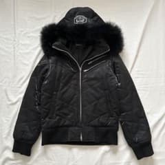 ボンバージャケットリアルファー y2k 光沢 グランジ 平成 00s