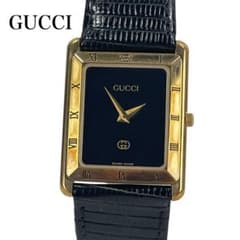 【美品　電池交換済】GUCCI 4200FM腕時計 スクエア ローマン　ゴールド 美品 電池交換済】GUCCI 4200FM腕時計 スクエア ローマン ゴールド