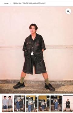 wudge boy ワッジボーイ デニムハーフパンツ ダークグレーのサムネイル