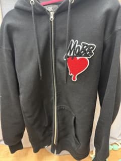 値下げOK】MOBB ブラック XL ハート刺繍 ダブルジップパーカー - メルカリ