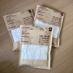 無印　Vネック半袖Tシャツ Mサイズ　白　3枚セットのサムネイル