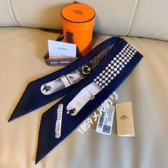 HERMES エルメス ツイリー トレゾール ドゥ メドール　ネイビー 紺のサムネイル